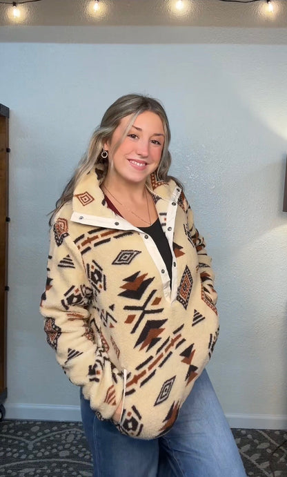 Western Aztec Half Zip