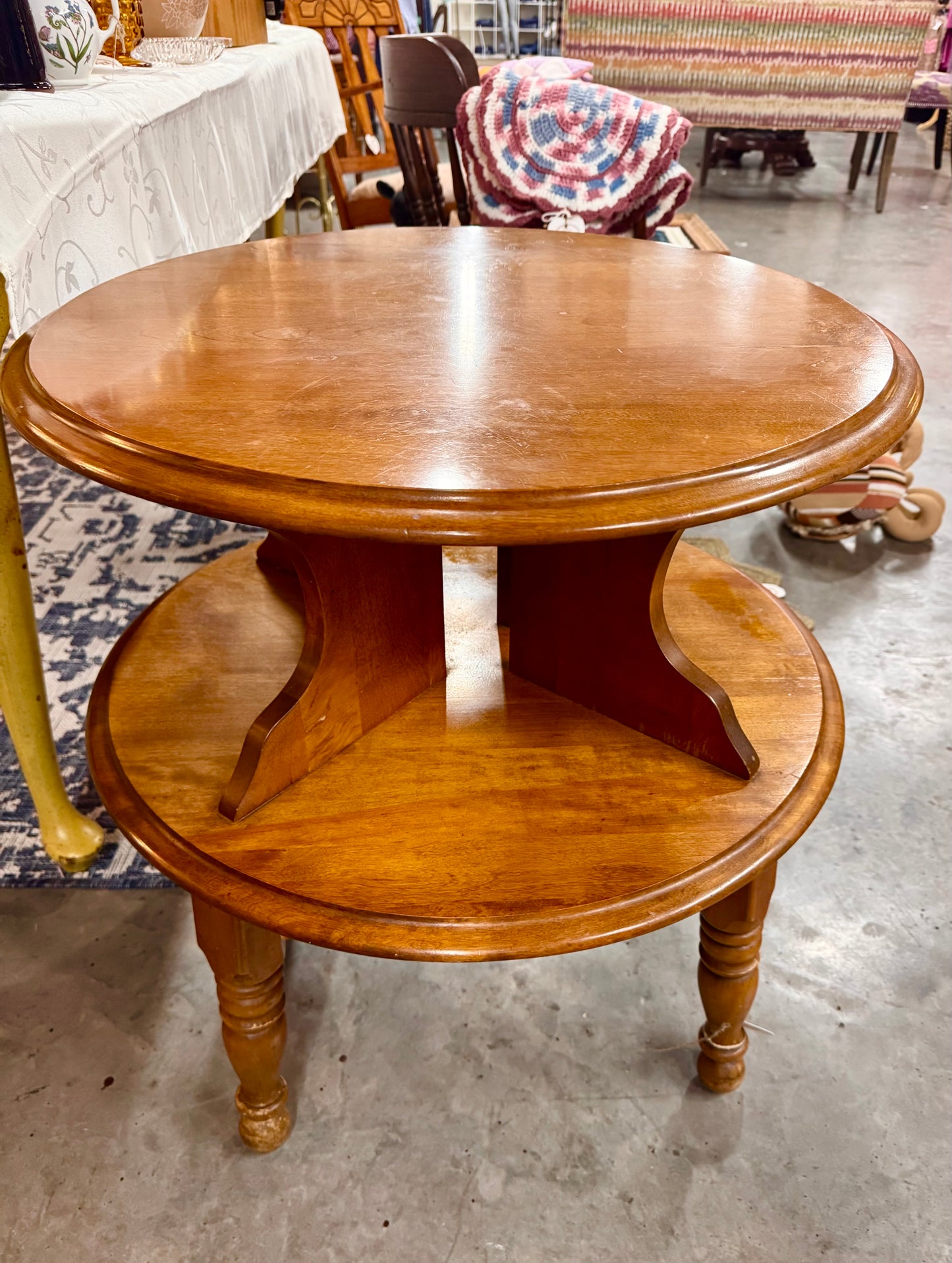 1974 Ethan Allen Nutmeg Maple Tiered Table
