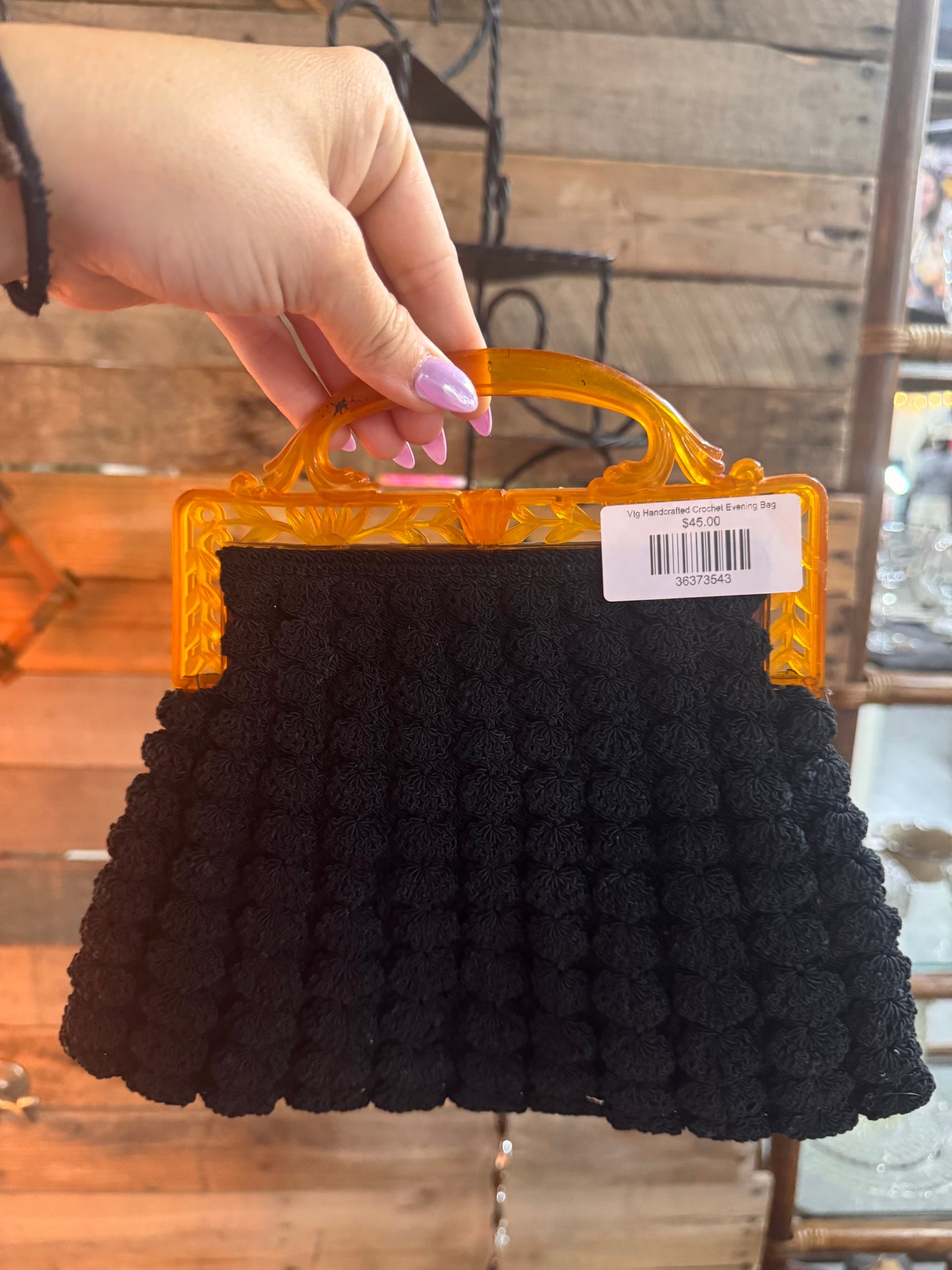 Vtg Handcrafted Crochet Evening Bag