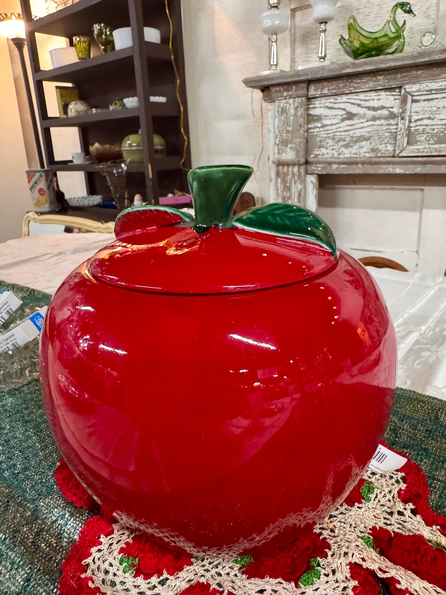 Retro Apple Ceramic Cookie Jar