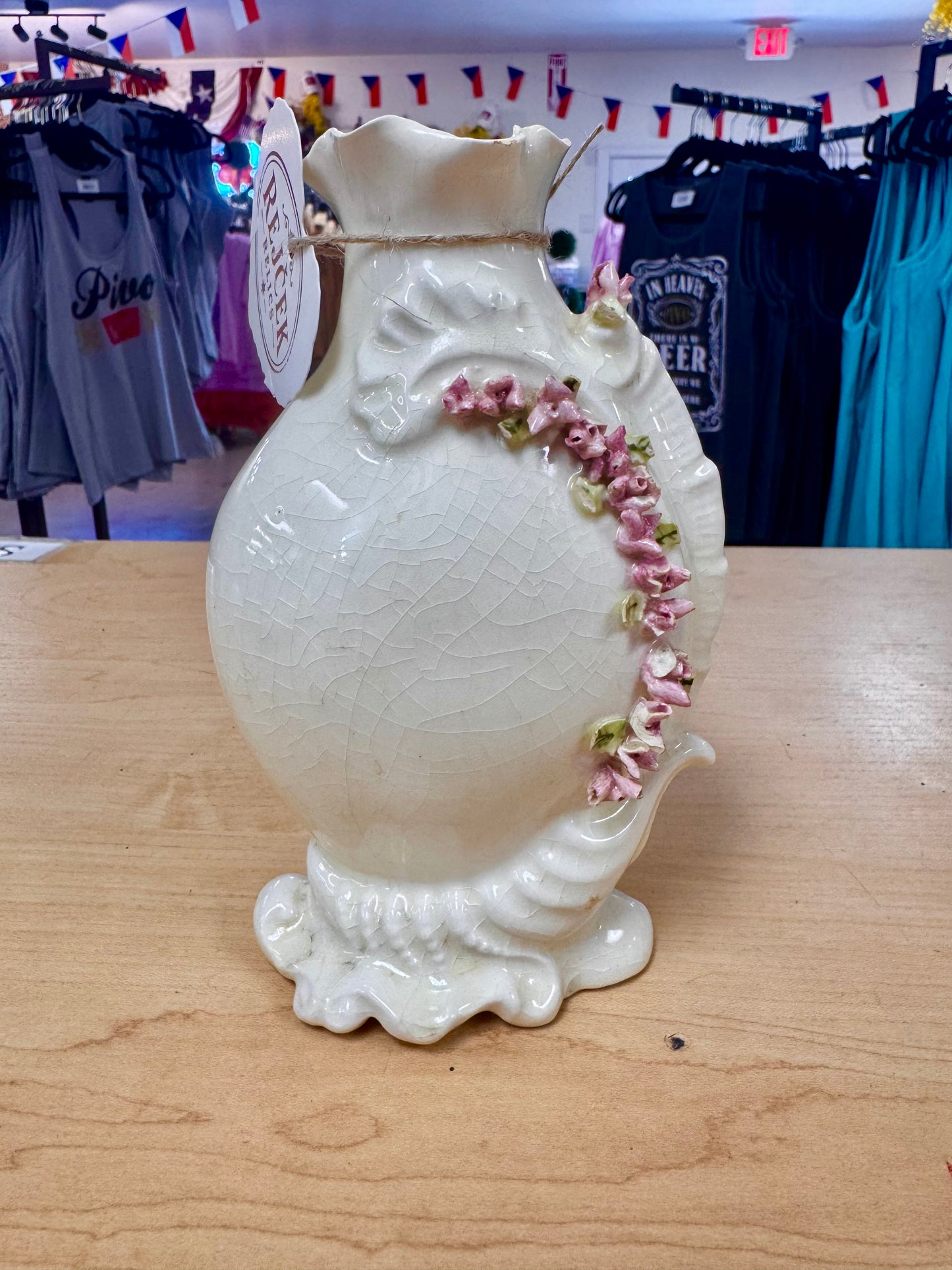 Vintage Glazed Ceramic Vase