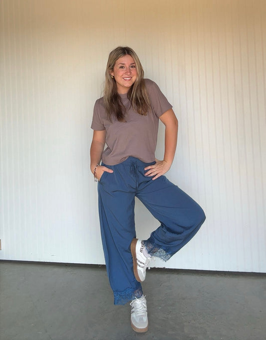 Boho Lace Trim Balloon Pants