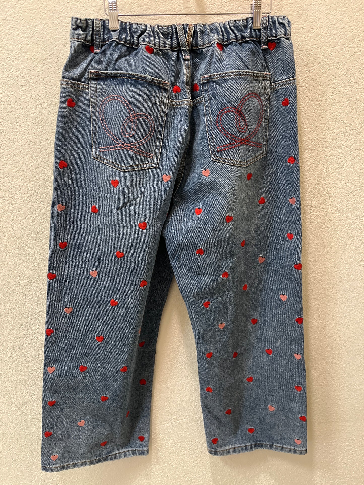 Washed Heart Embroidered Jean