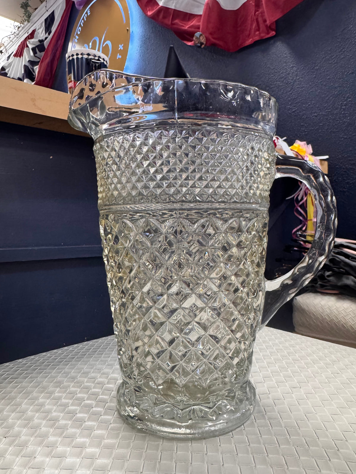 Wexford Diamond-Cut Glass Pitcher