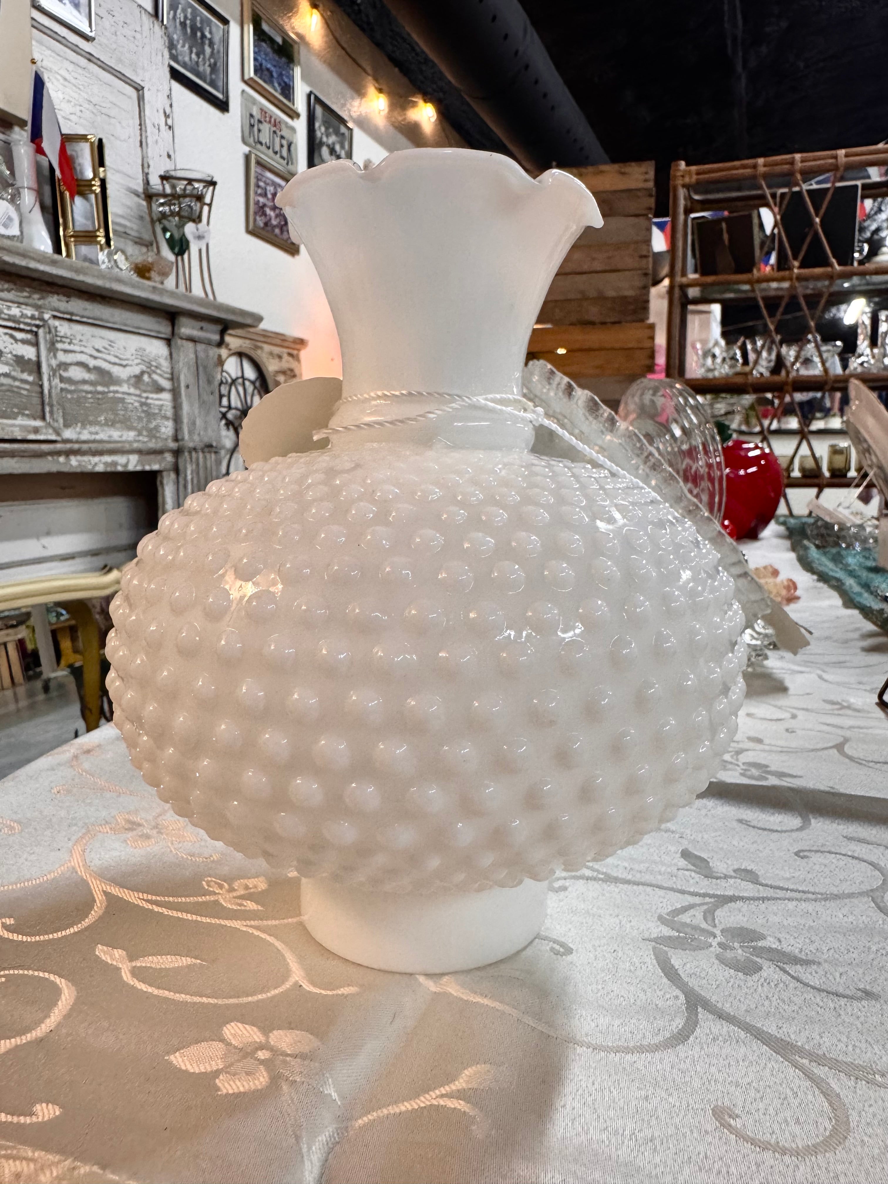 Hobnail Mlk Glass Hurricane Lamp Shade