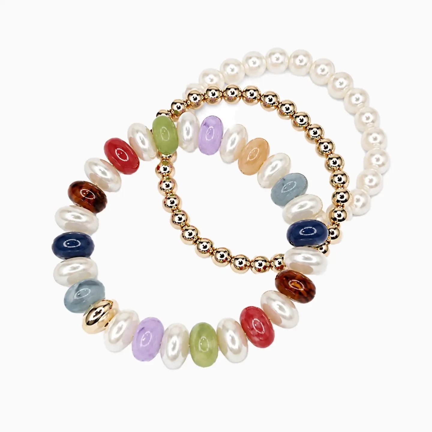Marble Acrylic Bead Stretch Bracelet