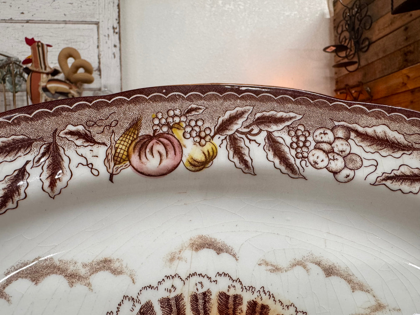 Atq Japanese Ironstone Transferware Platter