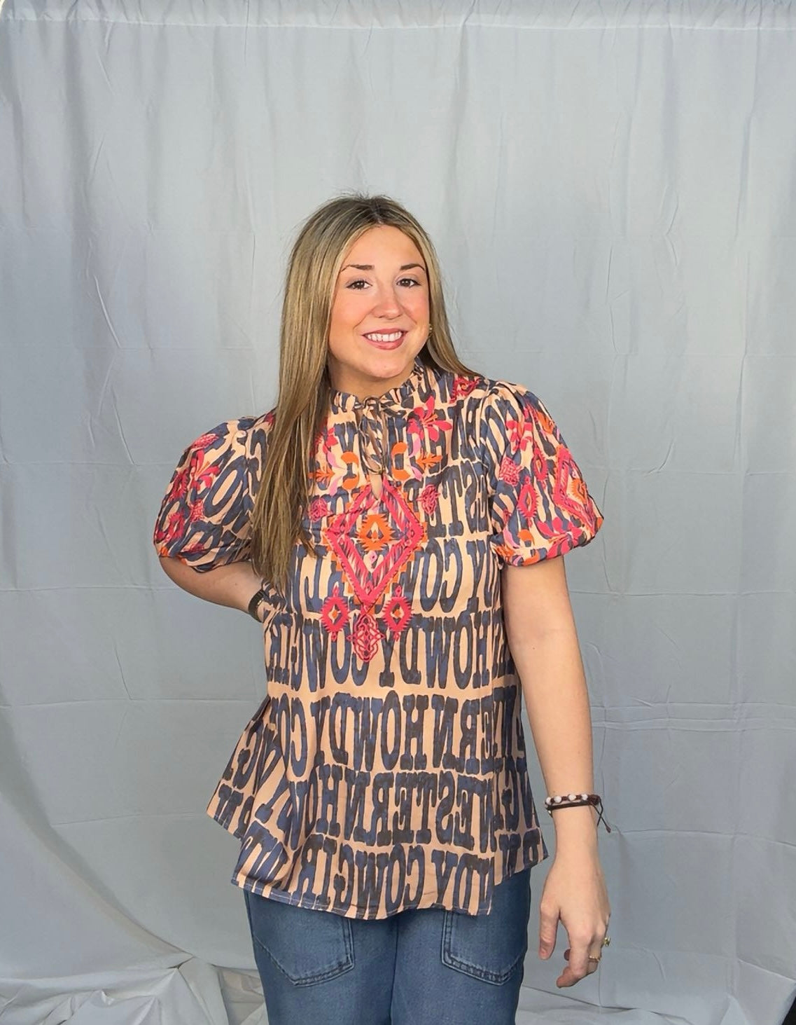 556 howdy cowgirl top