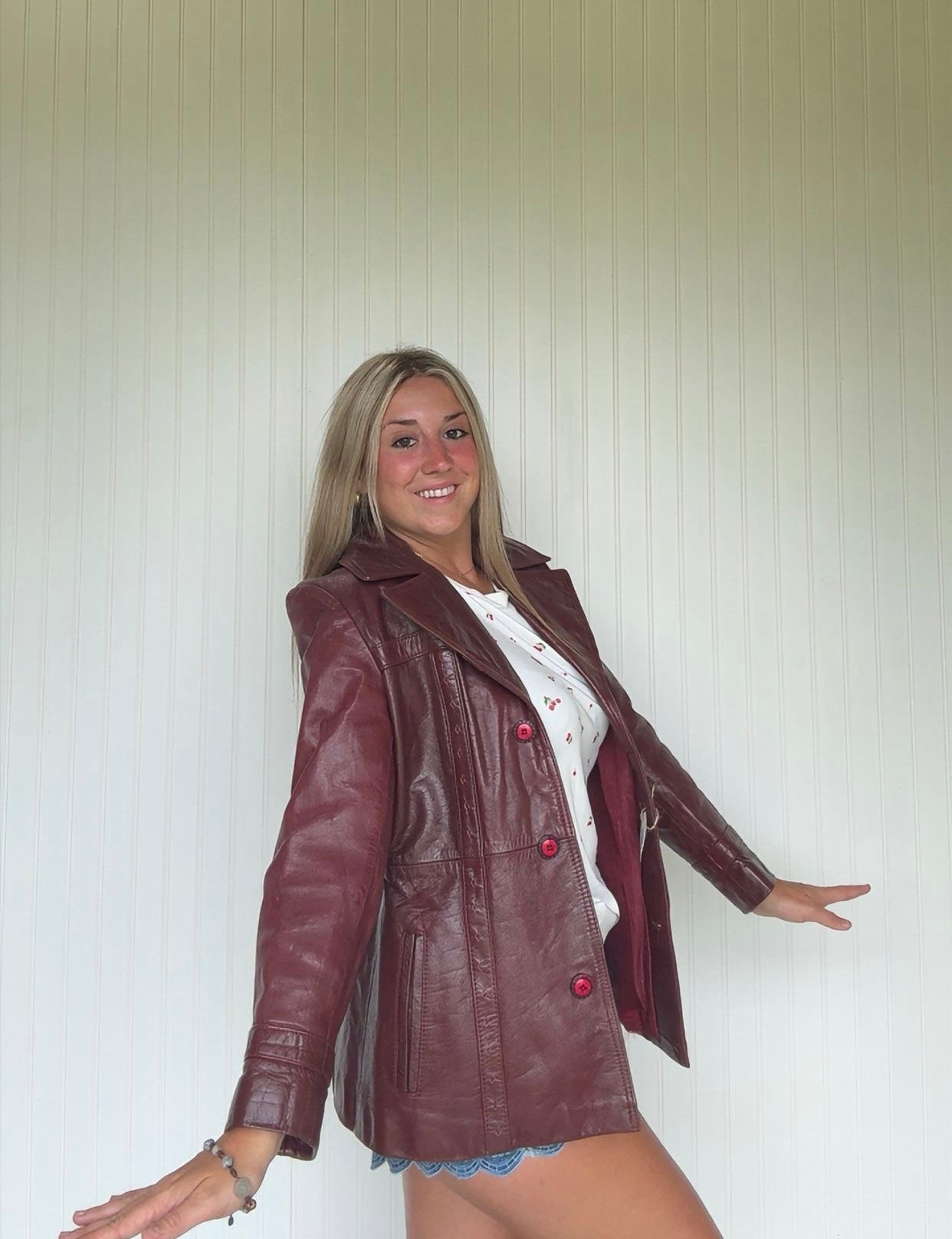 Etienne Aigner Genuine Leather Disco Jacket