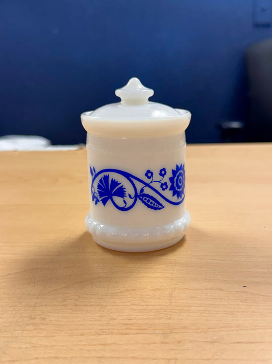 1950s Hazel Atlas Milk Glass Condiment Jar