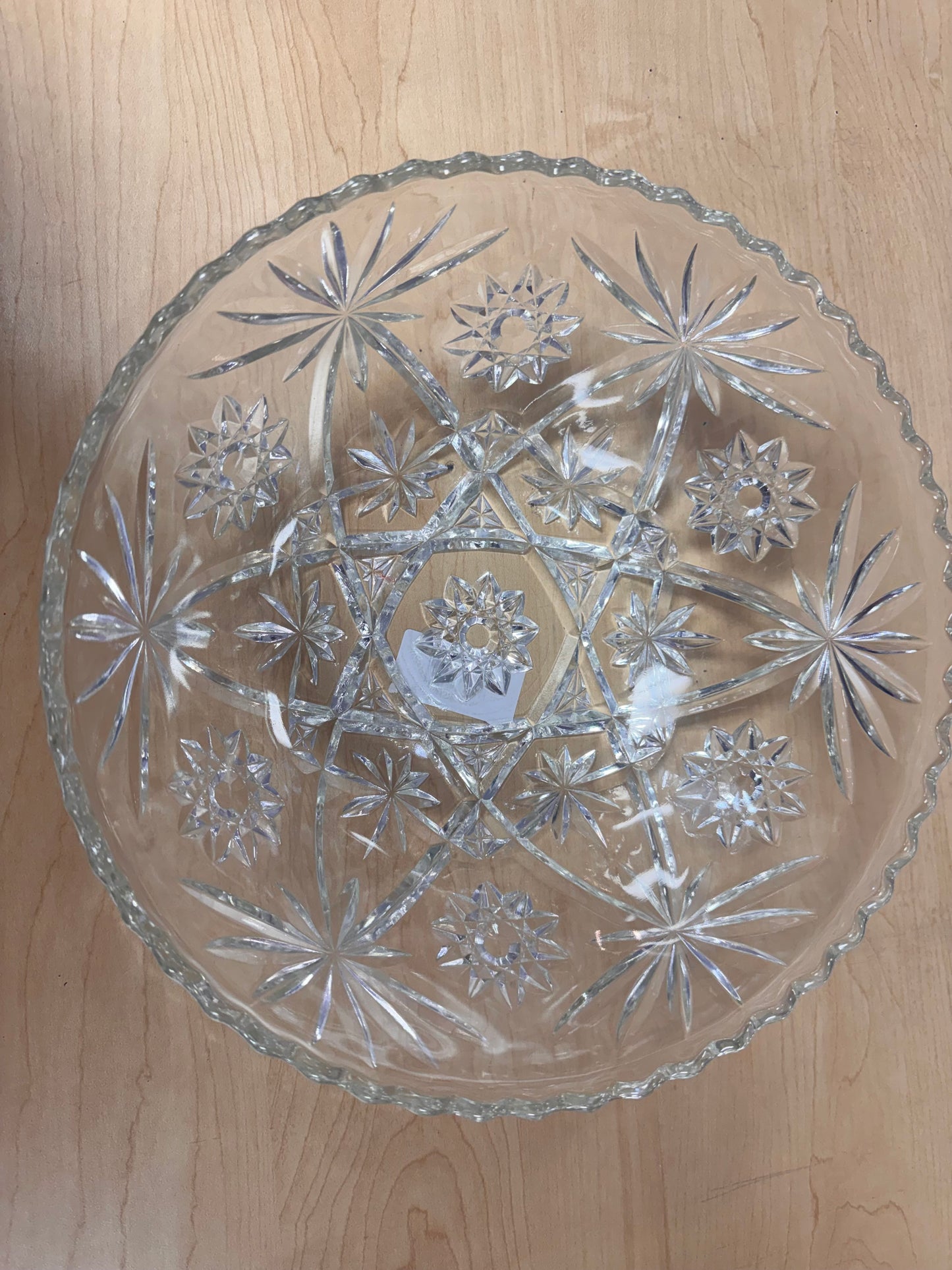 1960 Star of David Pressed Glass Serving Bowl