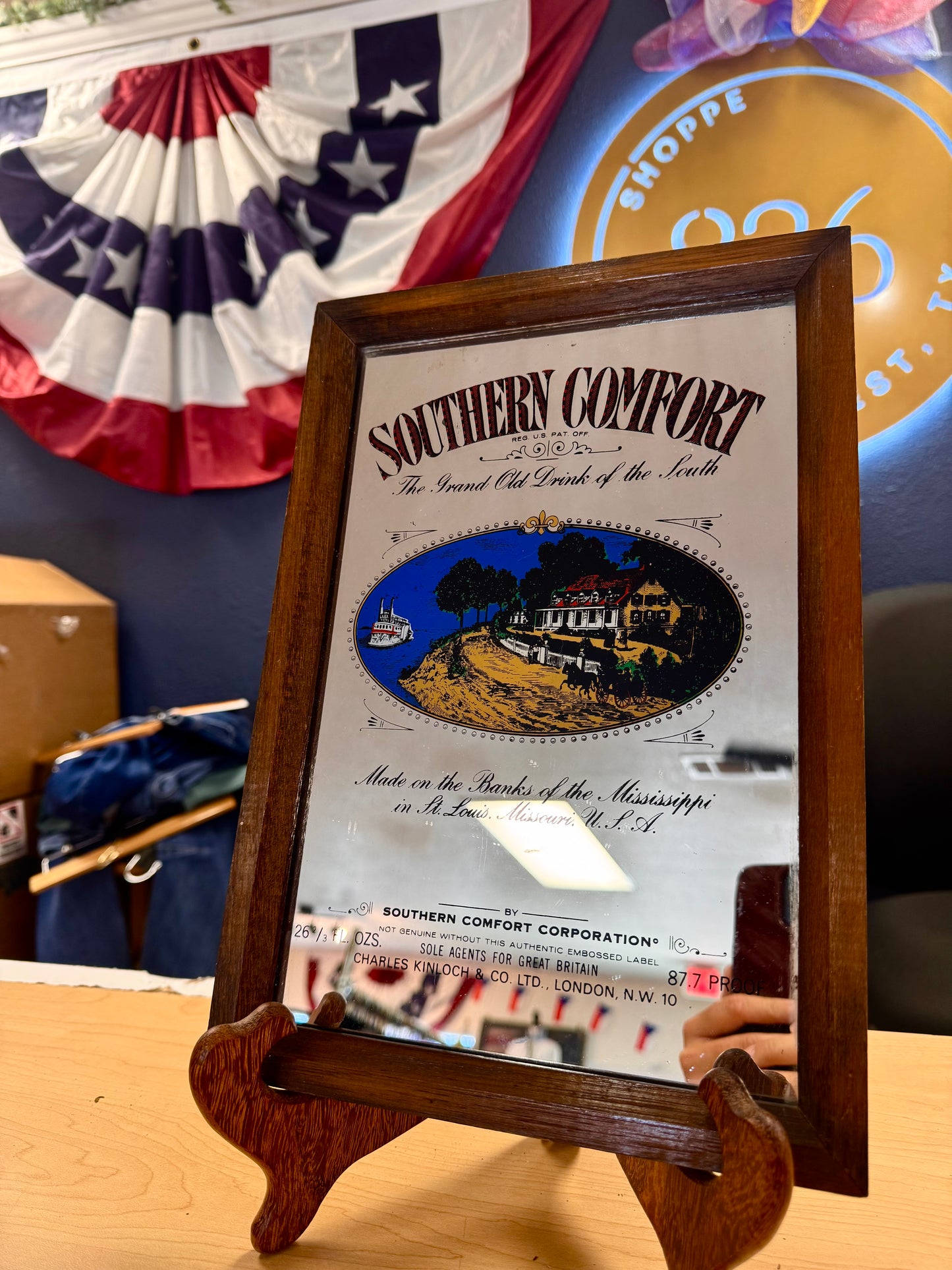 1970s Southern Comfort Riverboat Mirror