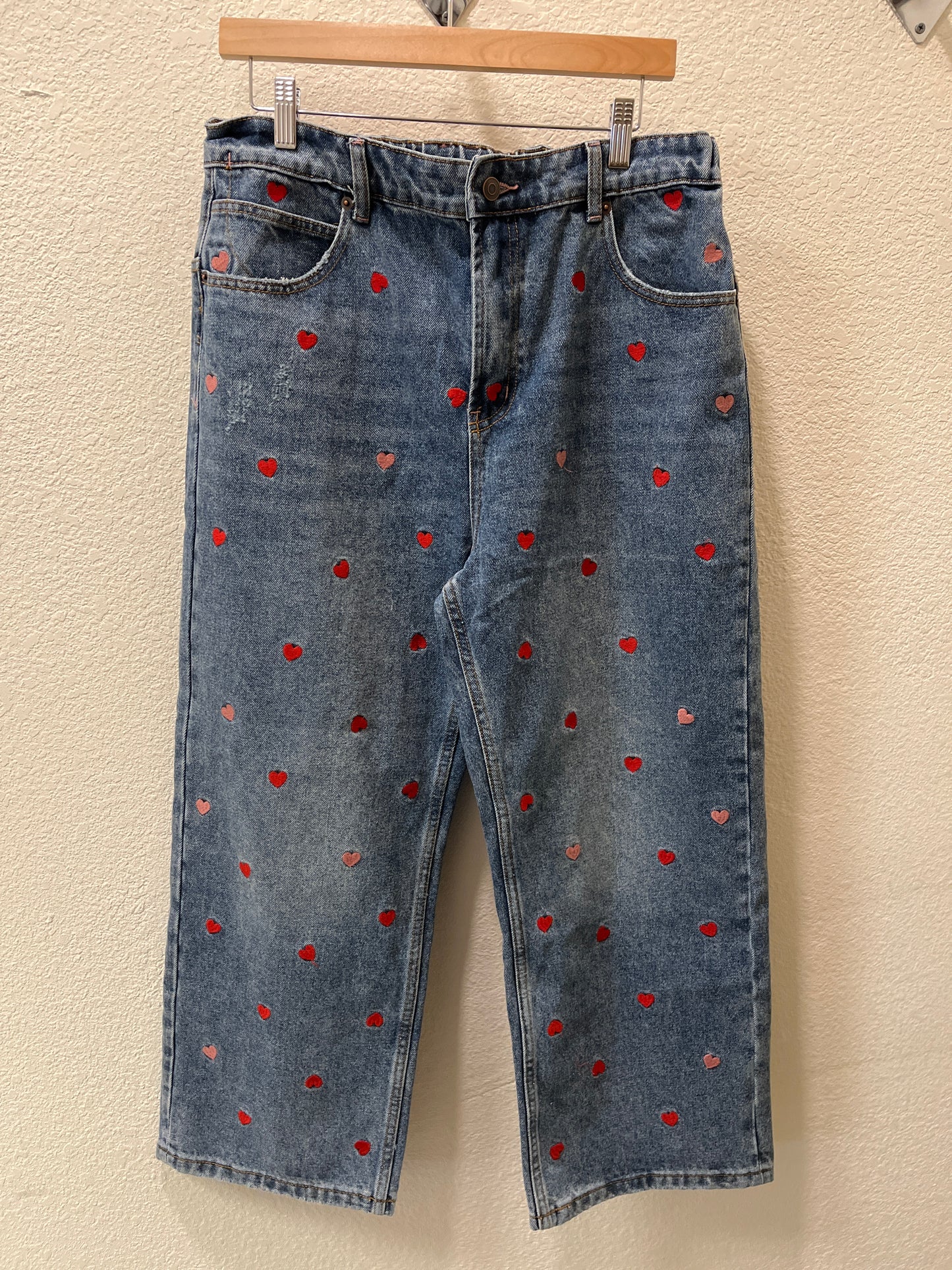 Washed Heart Embroidered Jean