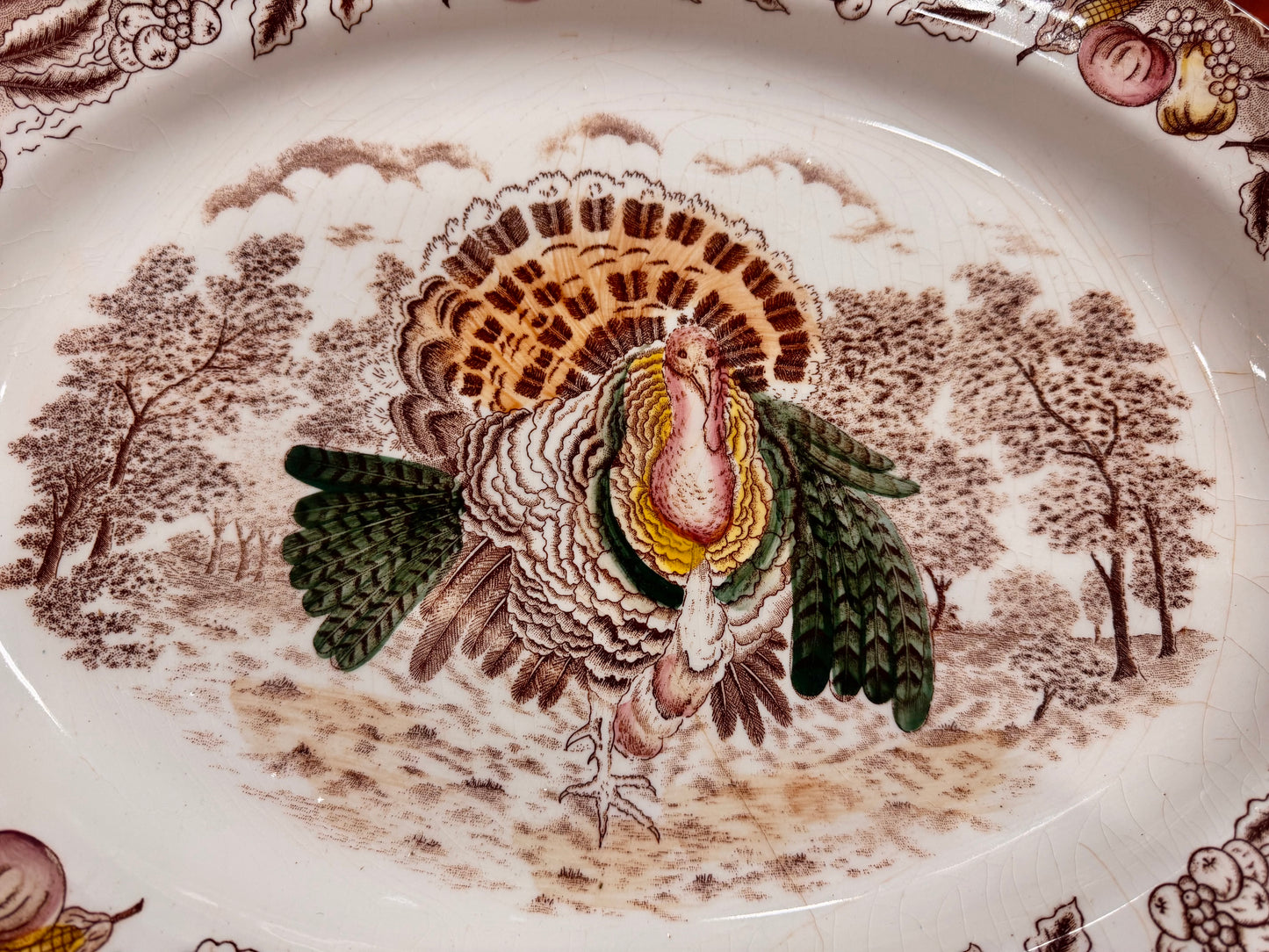 Atq Japanese Ironstone Transferware Platter