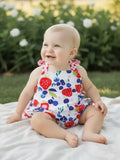 Blueberry Printed Baby Bodysuit with Ruffle