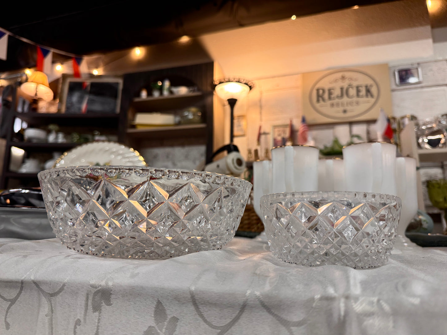 Czechoslovakia Hand-cut Crystal Serving Bowl