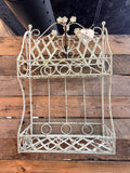 French Country 2-tier Wrought Iron Metal Shelf