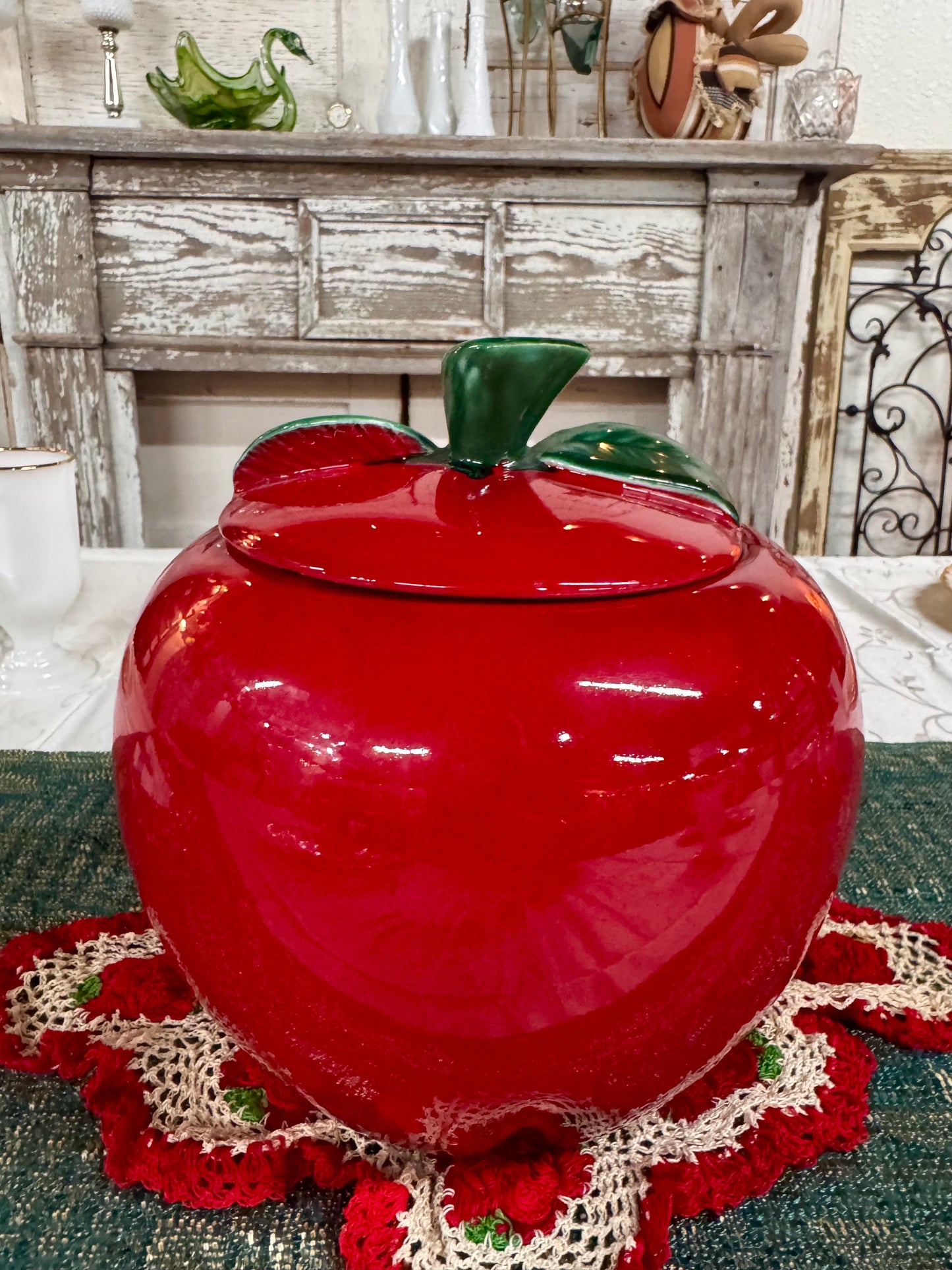 Retro Apple Ceramic Cookie Jar