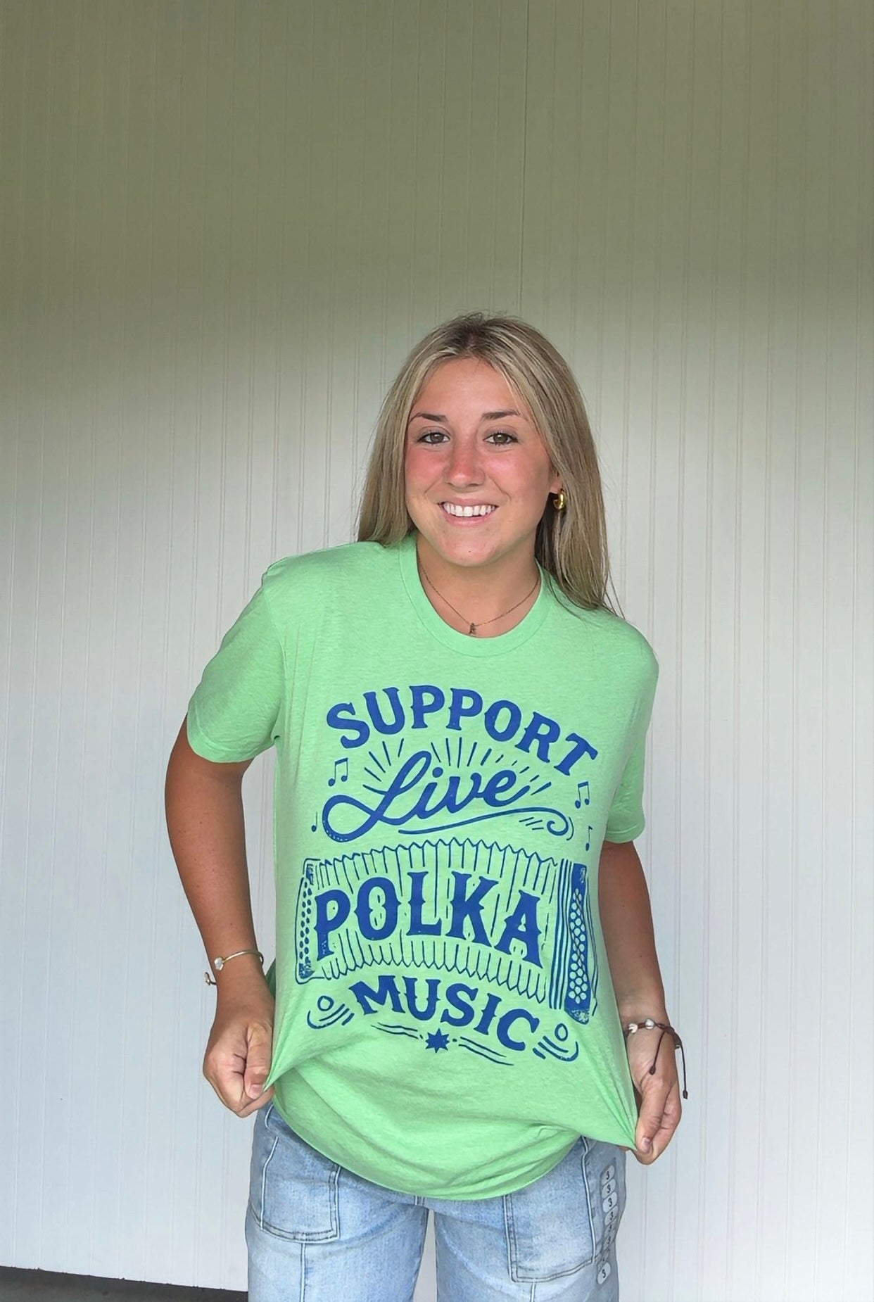 Support Live Polka Music Thin Unisex Tee