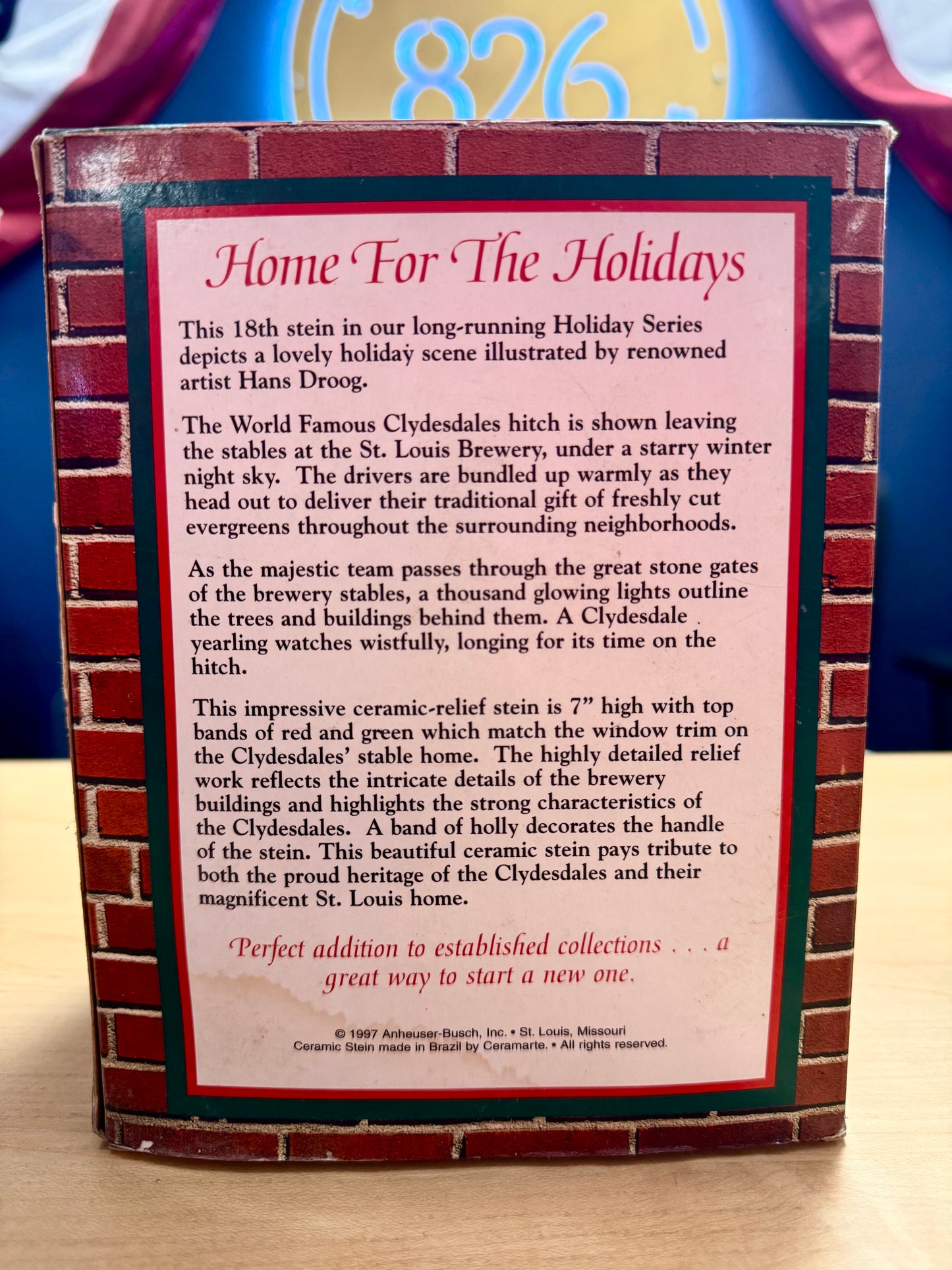 1997 Budweiser Home for the Holidays Stein