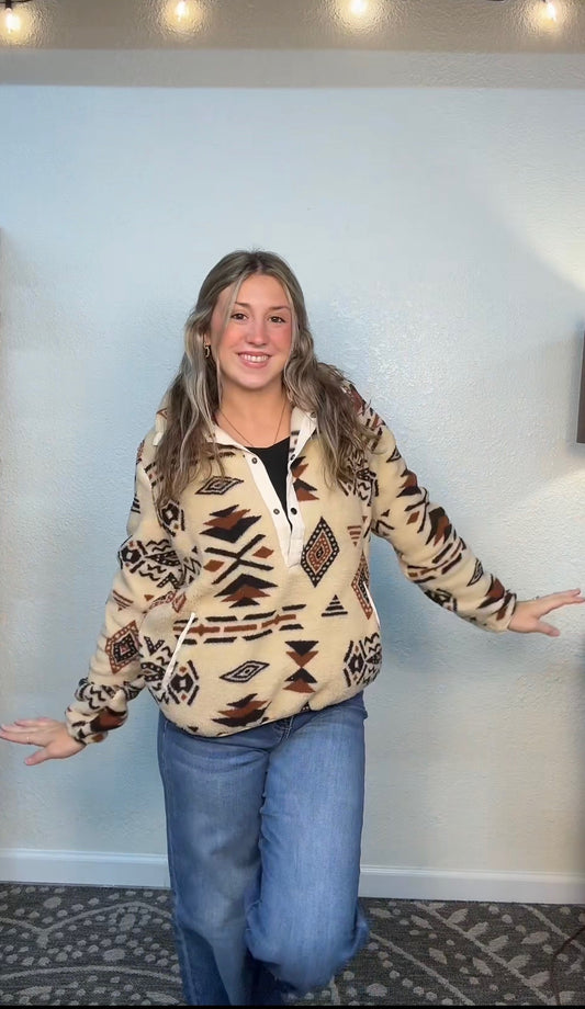 Western Aztec Half Zip