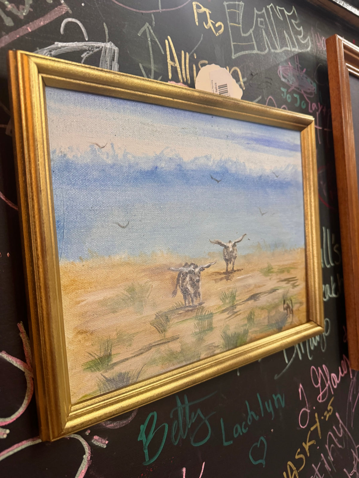 Original Hand-painted Longhorn Painting
