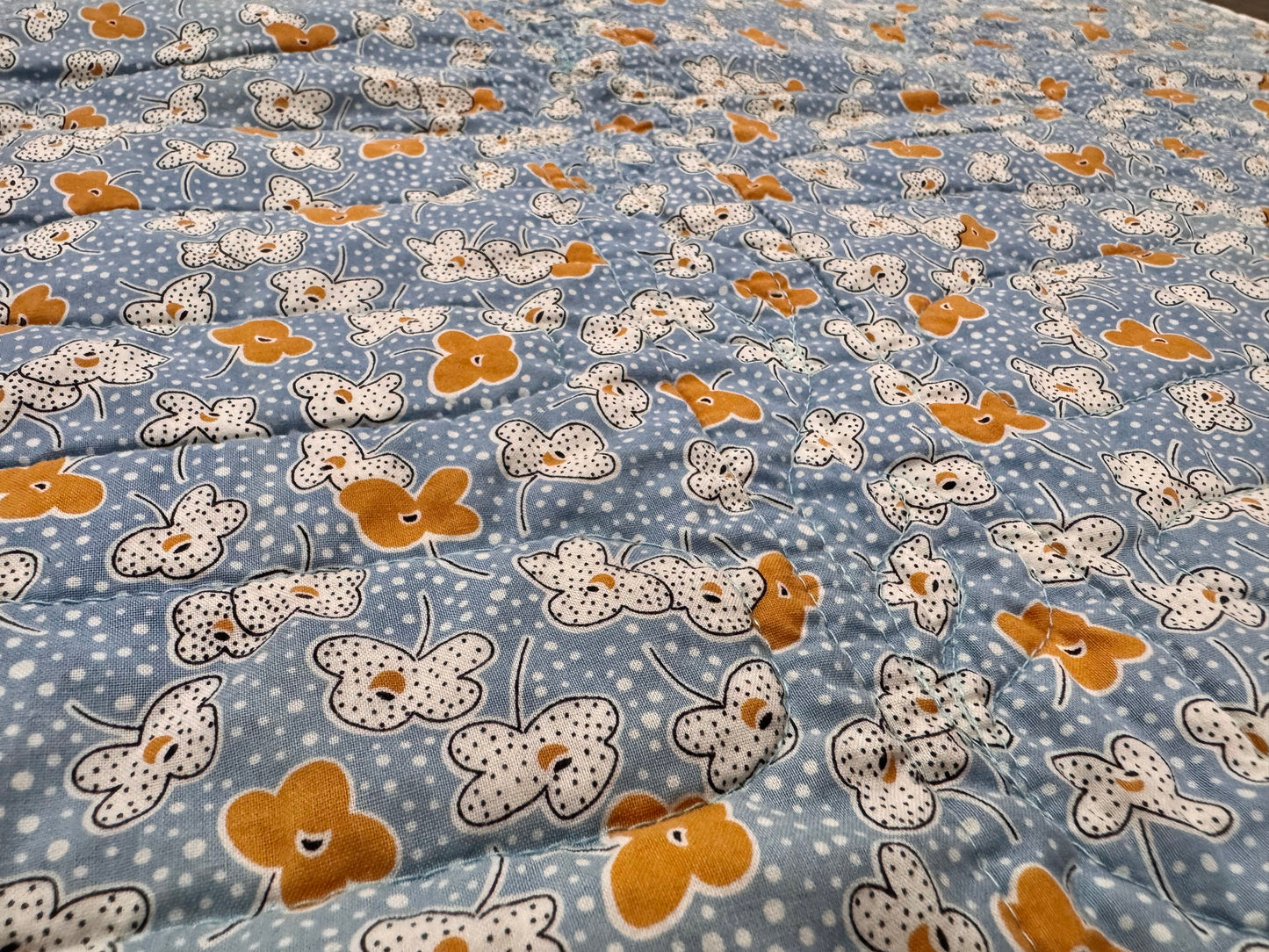 Handmade Quilted Scrappy Strip Blanket