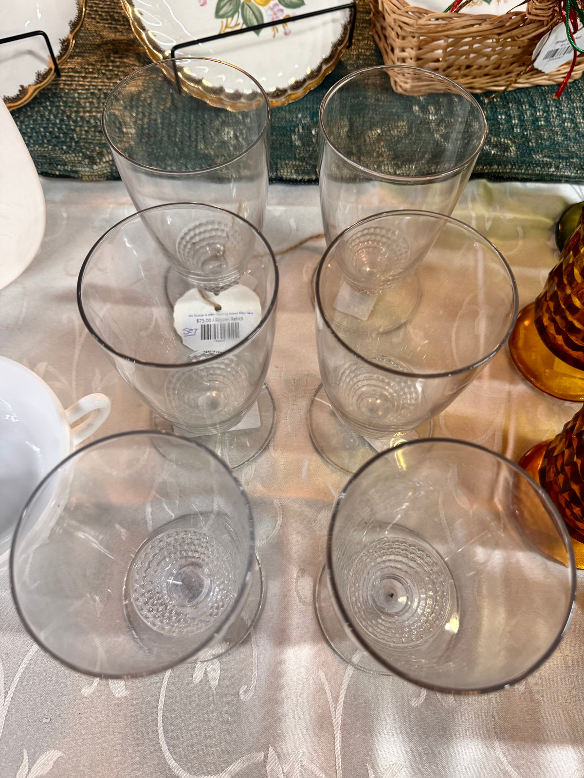 1940s Duncan & Miller Teardrop Footed Glass