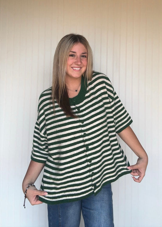 Wool Blend Half Sleeve Cardigan