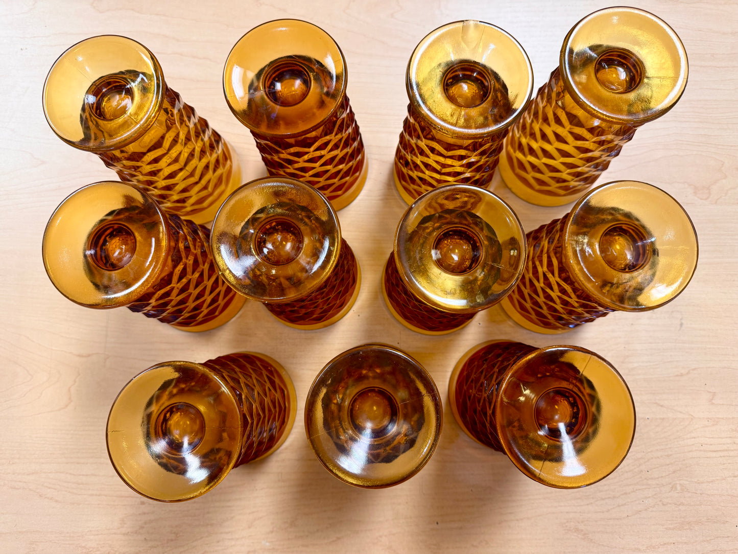 60s Amber Iced Tea Pedestal Tumbler