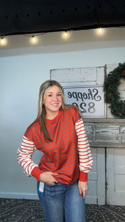 329 b red stripe top