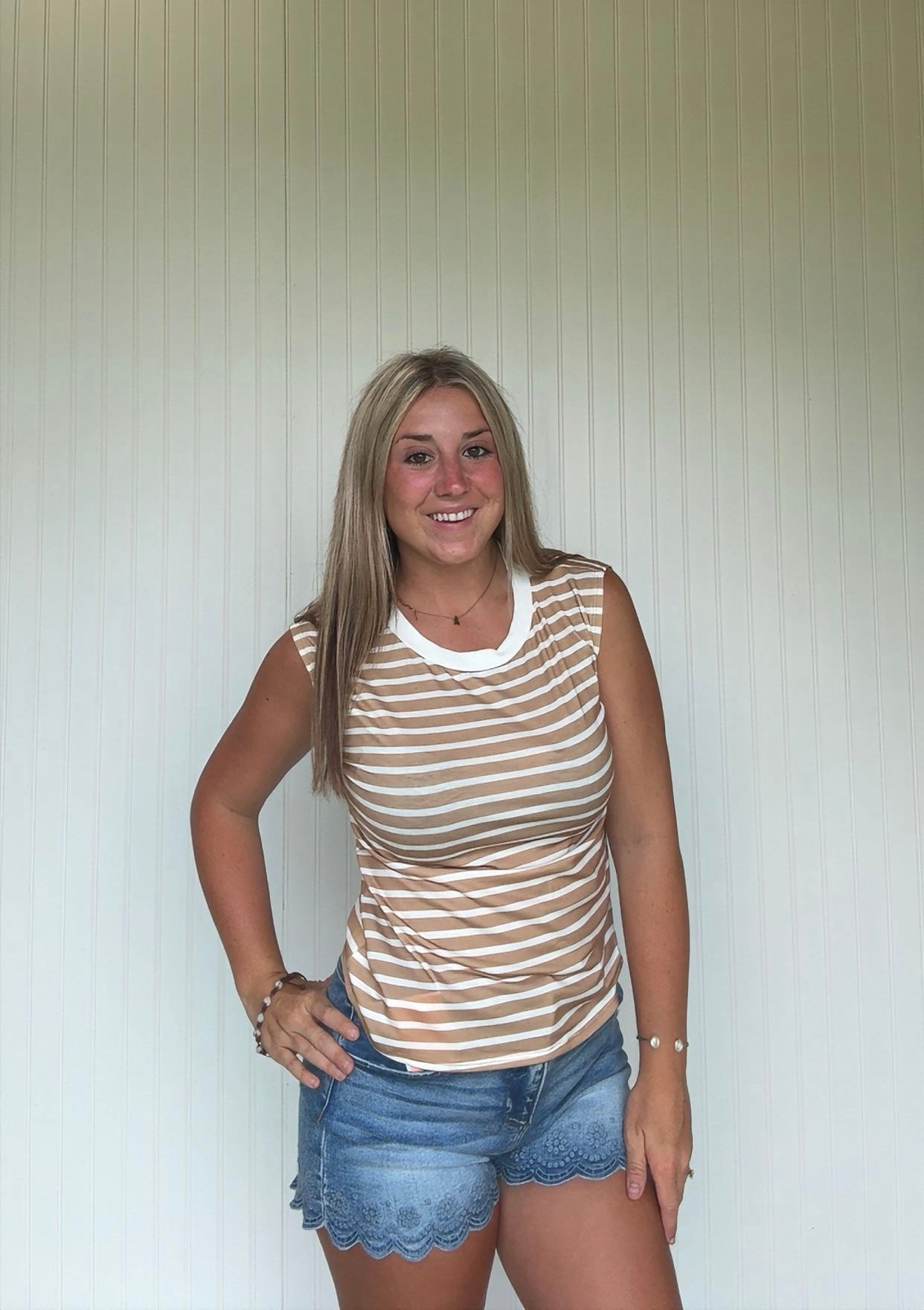 Classic Striped Sleeveless Tank
