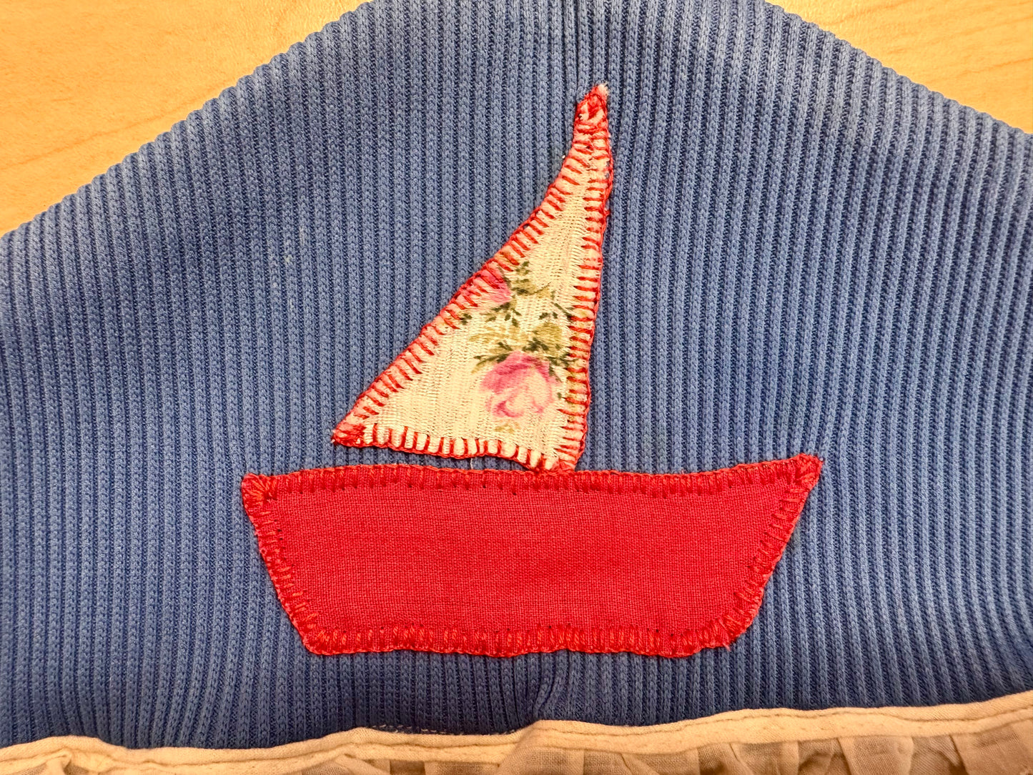 Handmade 1970s Covered Sailboat Hanger