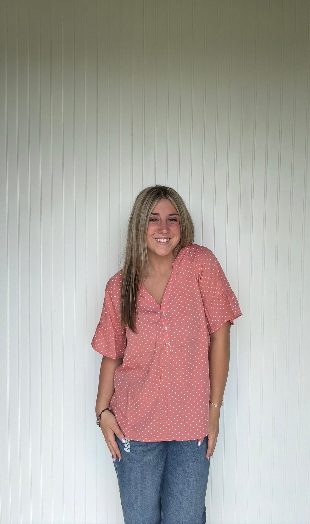 643 b polka dot top