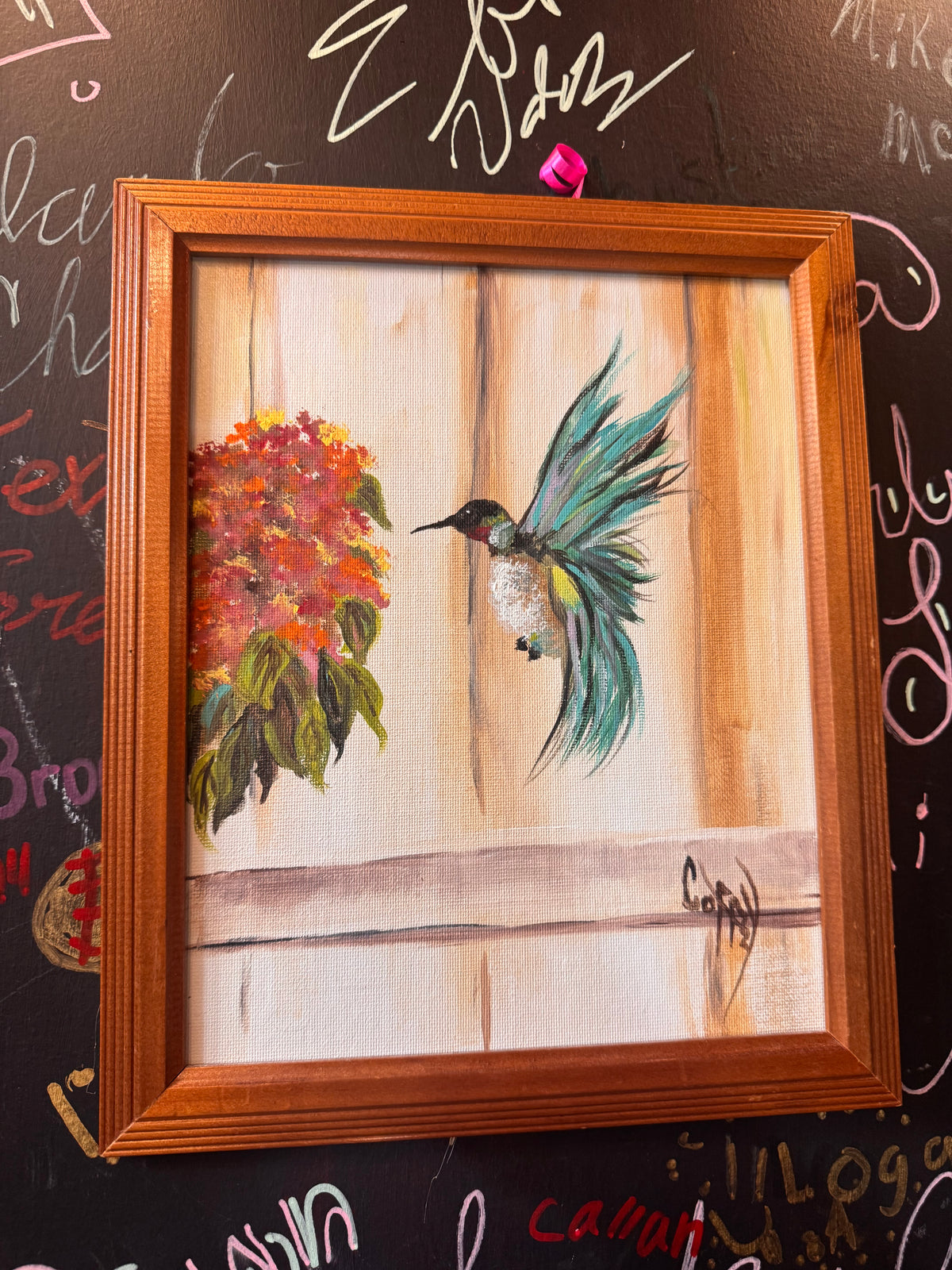 Original Hand-painted Hummingbird Painting