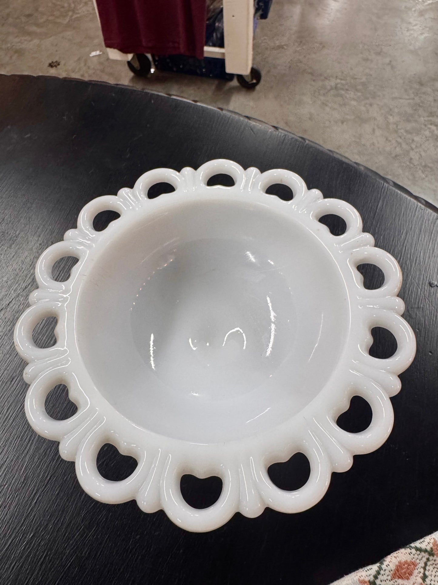 Anchor Hocking Mlk Glass Pedestal Compote