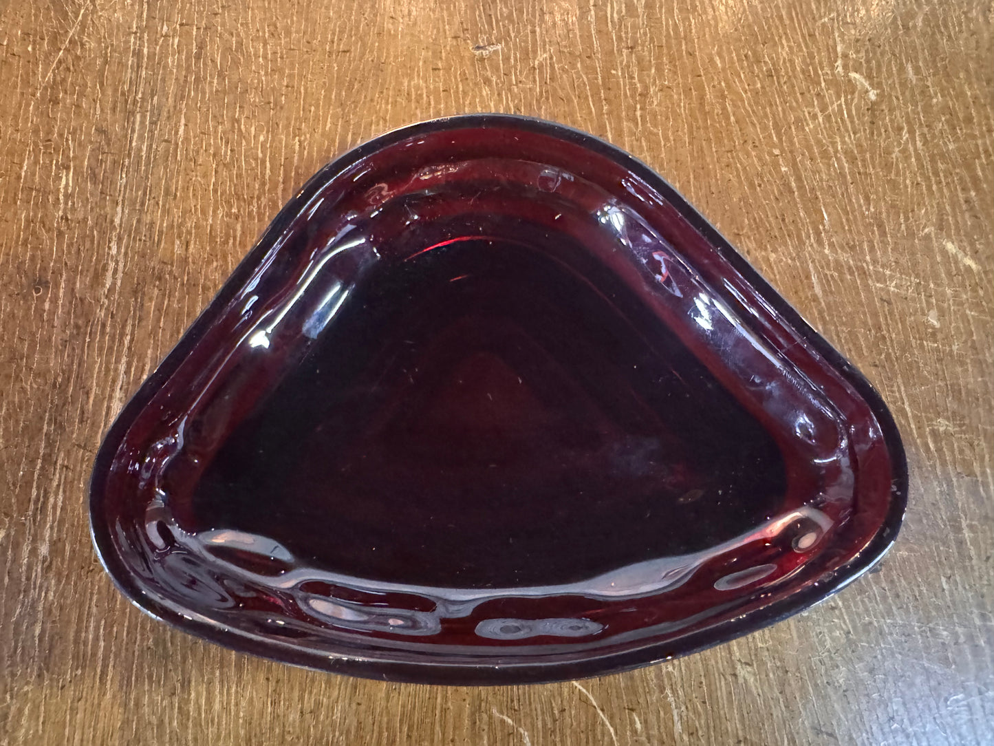 Vintage Anchor Hocking Ruby Ribbed Relish Dish