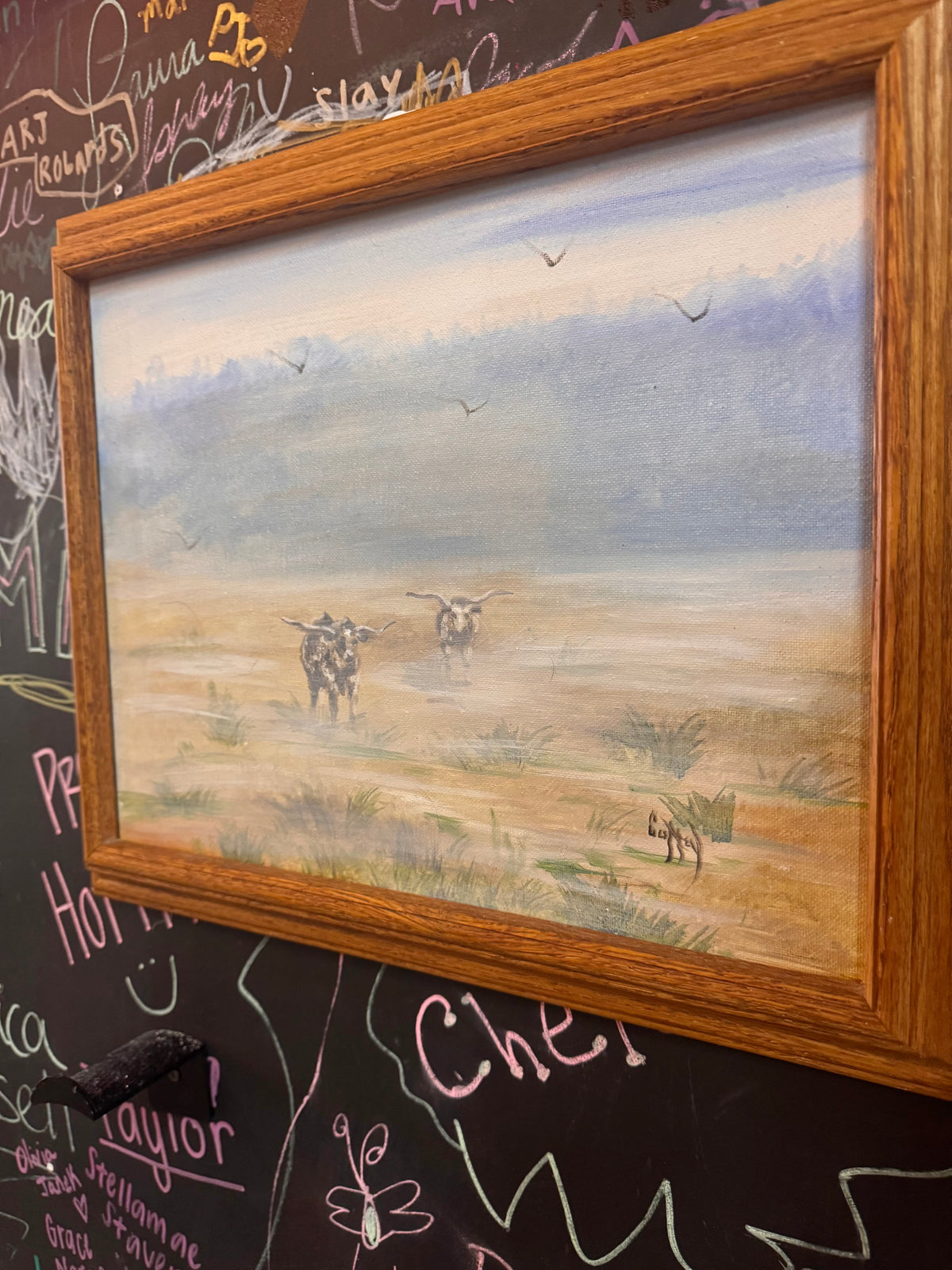 Original Hand-painted Longhorn Painting