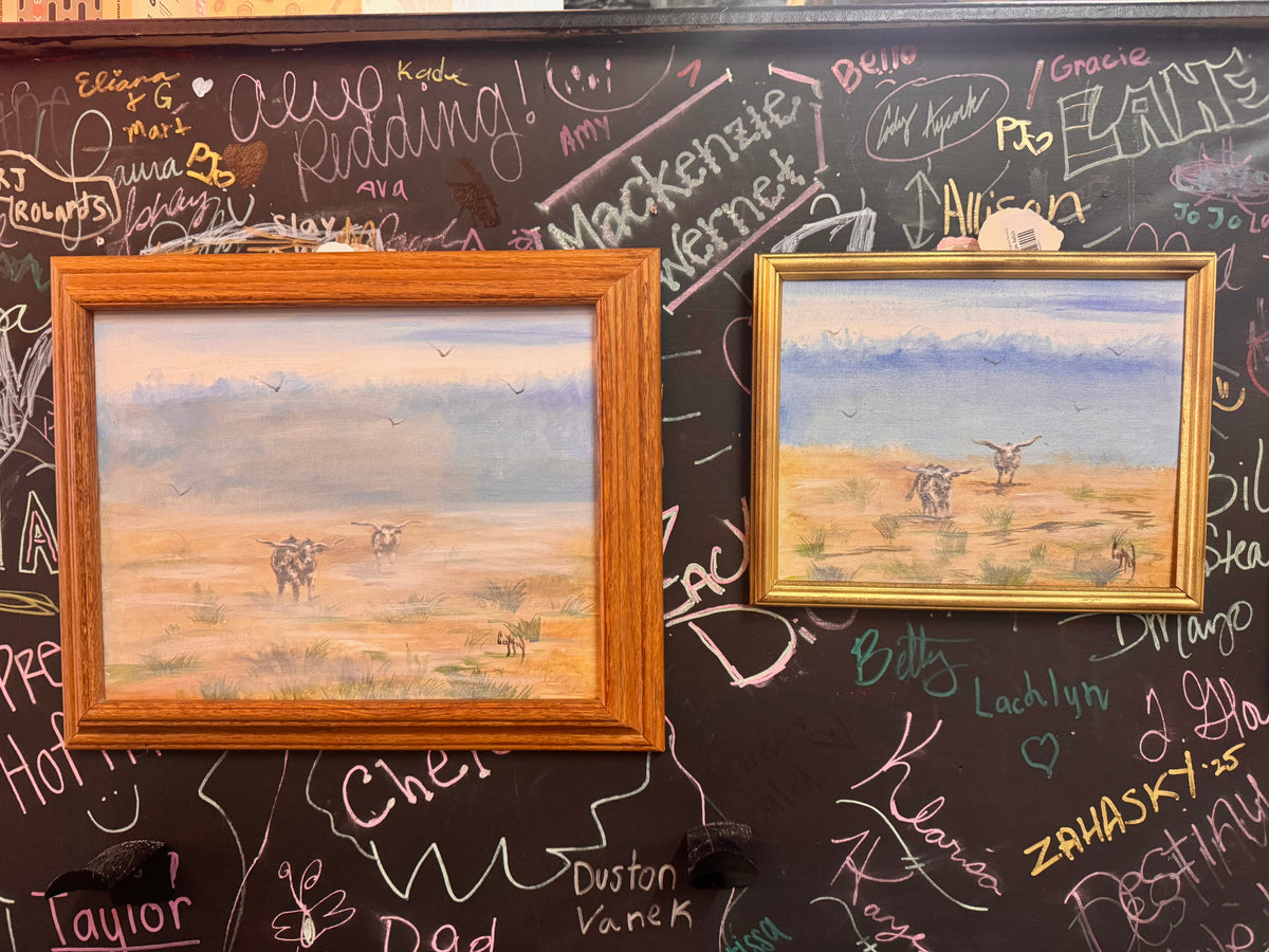 Original Hand-painted Longhorn Painting