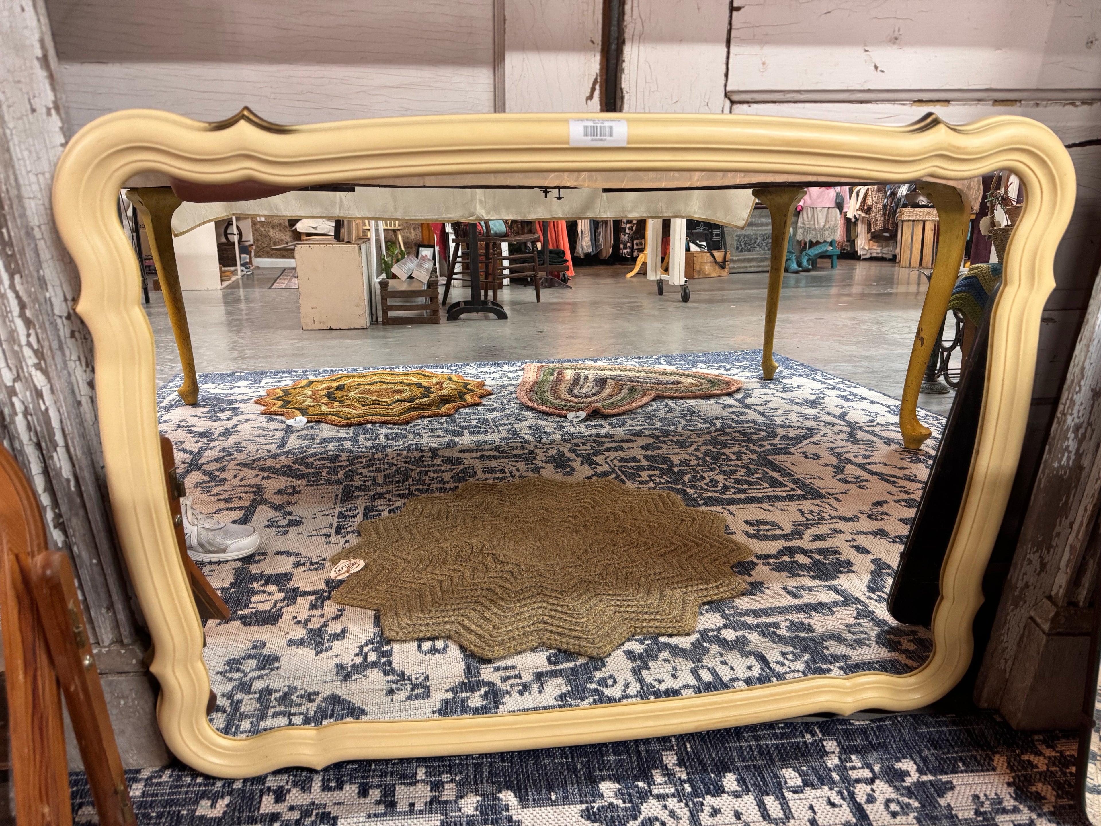 Large Beige & Gold Mirror