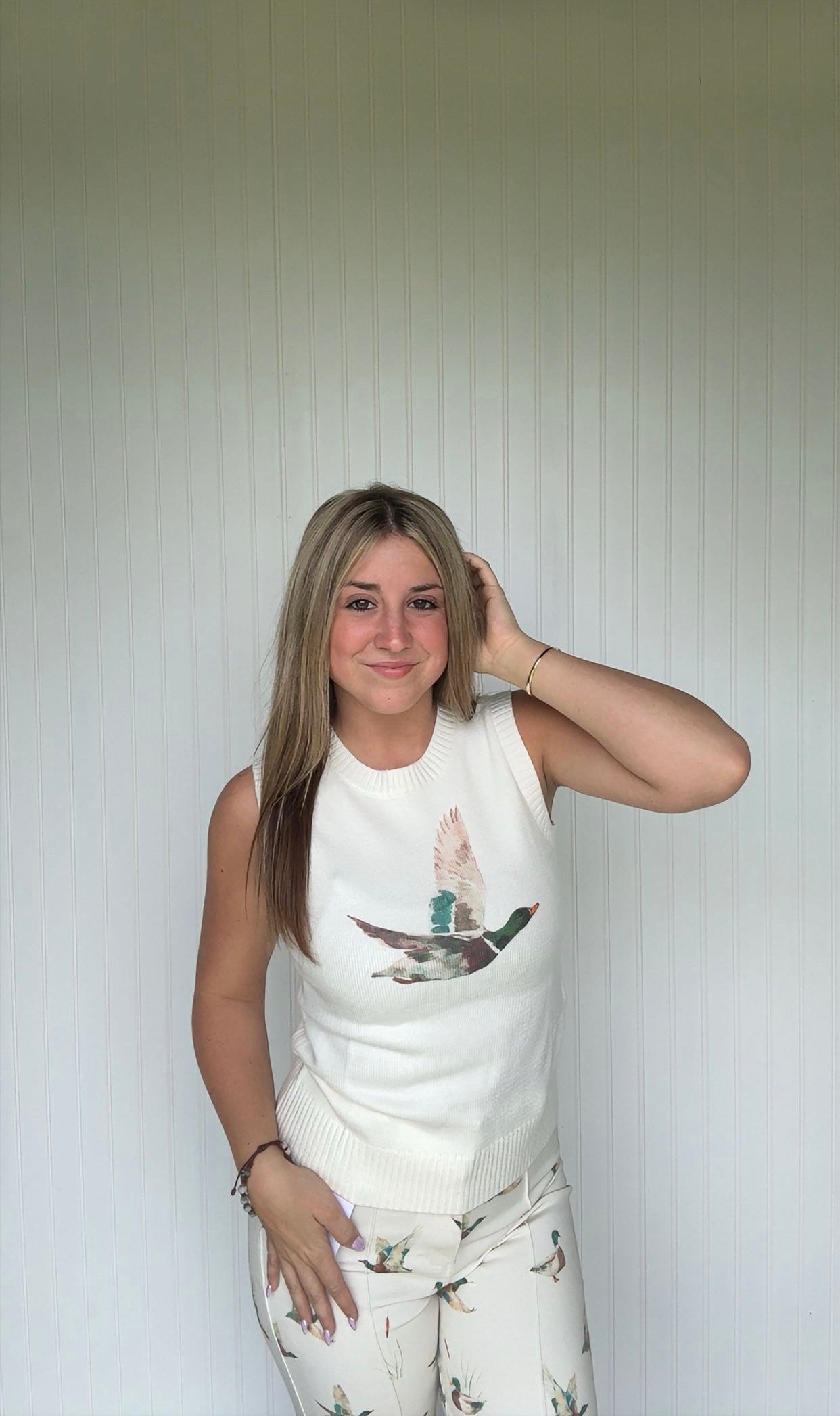 Mallard Duck Printed Sweater Top