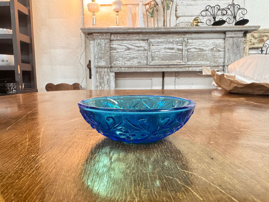 Heart & Vine Embossed Glass Trinket Bowl