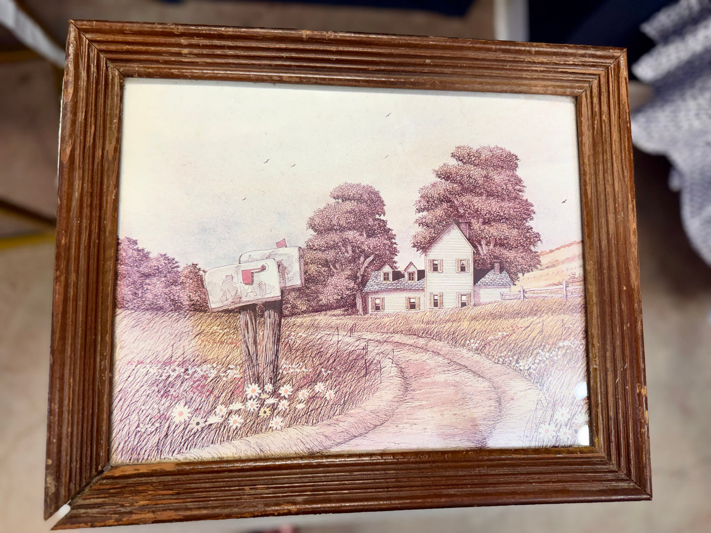 Vintage Lithograph Rural Farmhouse Print