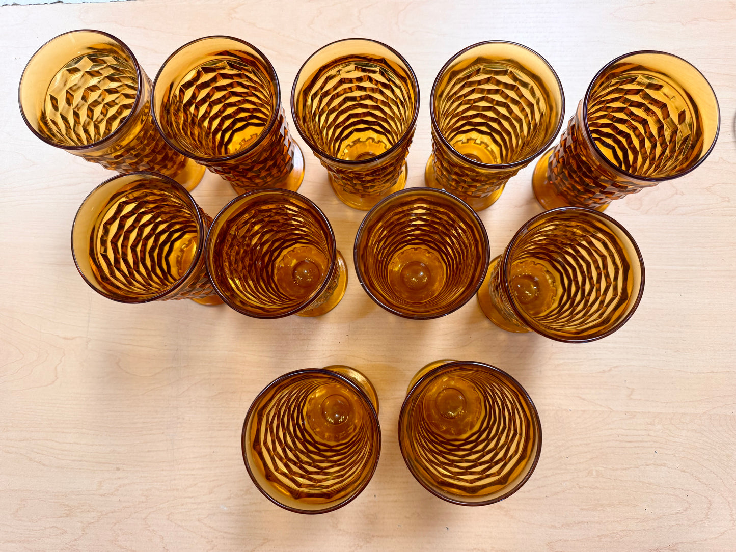 60s Amber Iced Tea Pedestal Tumbler