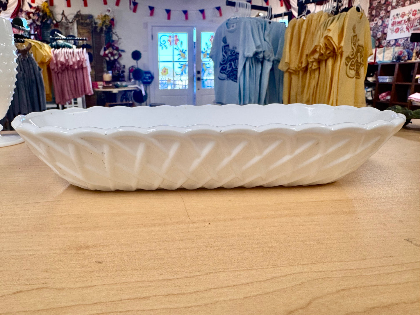 1960s Indiana Glass Milk Glass Relish Dish
