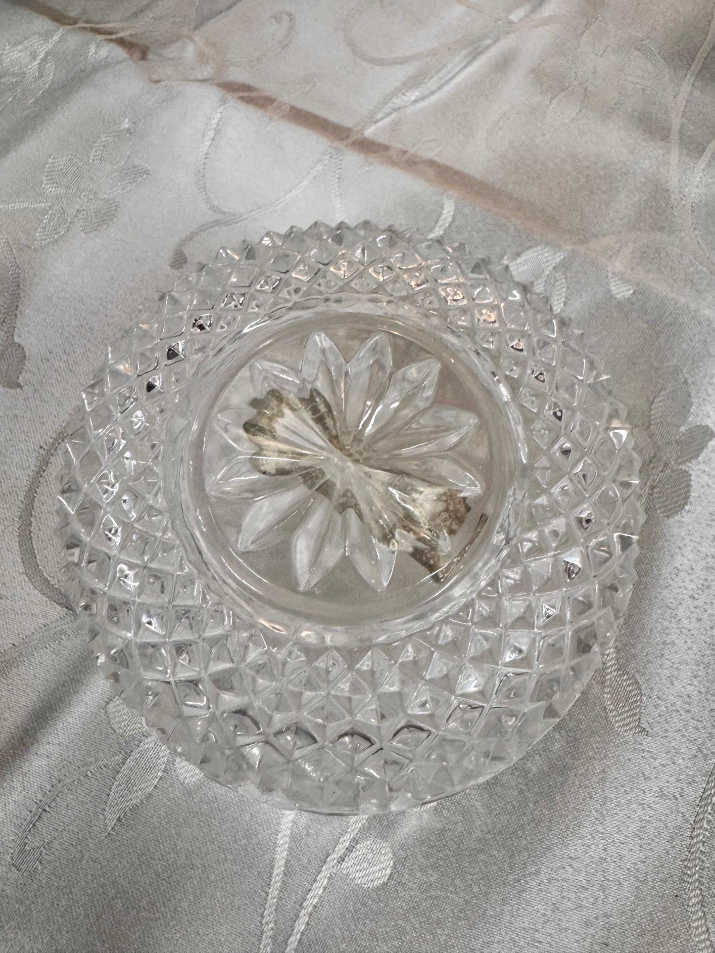 Czechoslovakia Hand-cut Crystal Serving Bowl