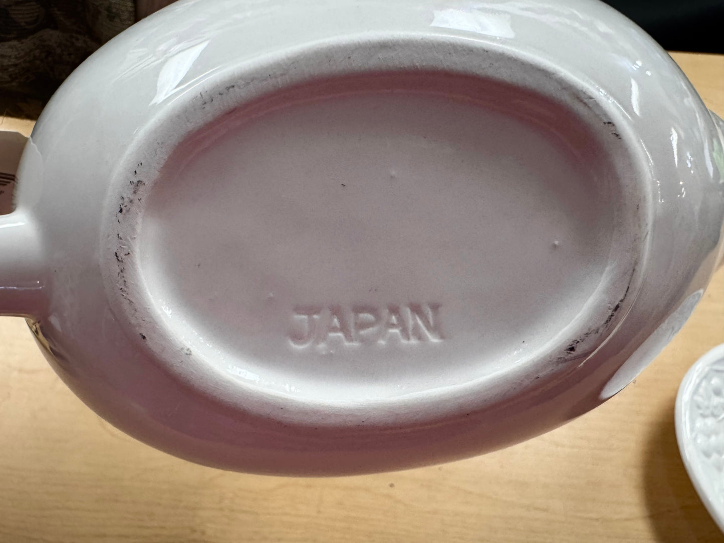 60s Glossy Ceramic Gravy Boat & Underplate