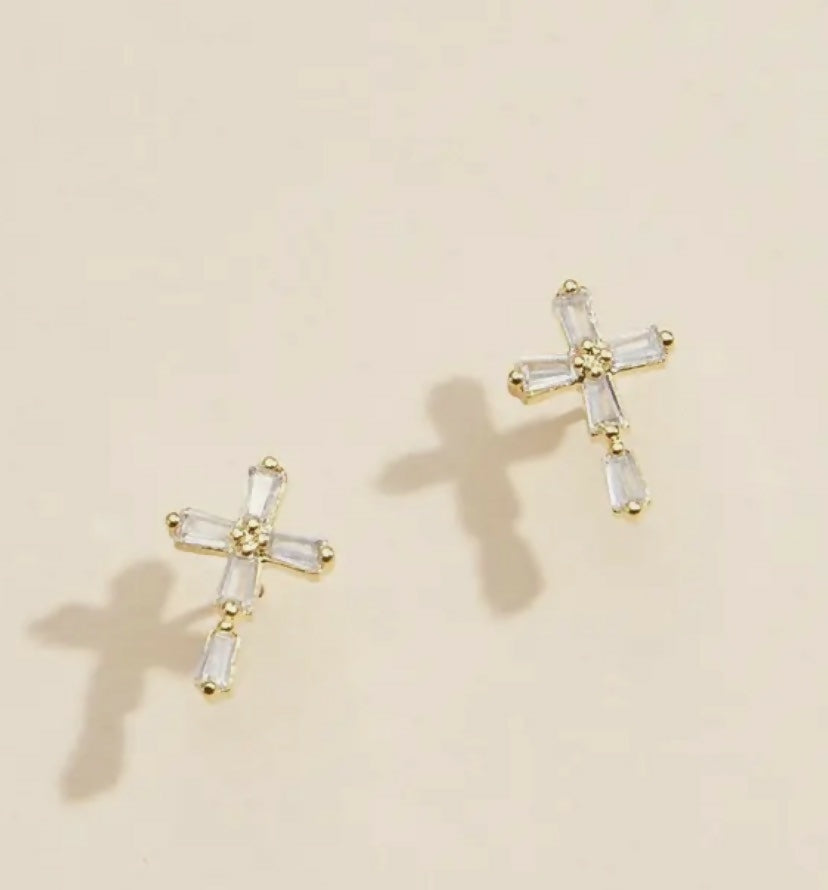 Crystal Cross Stud