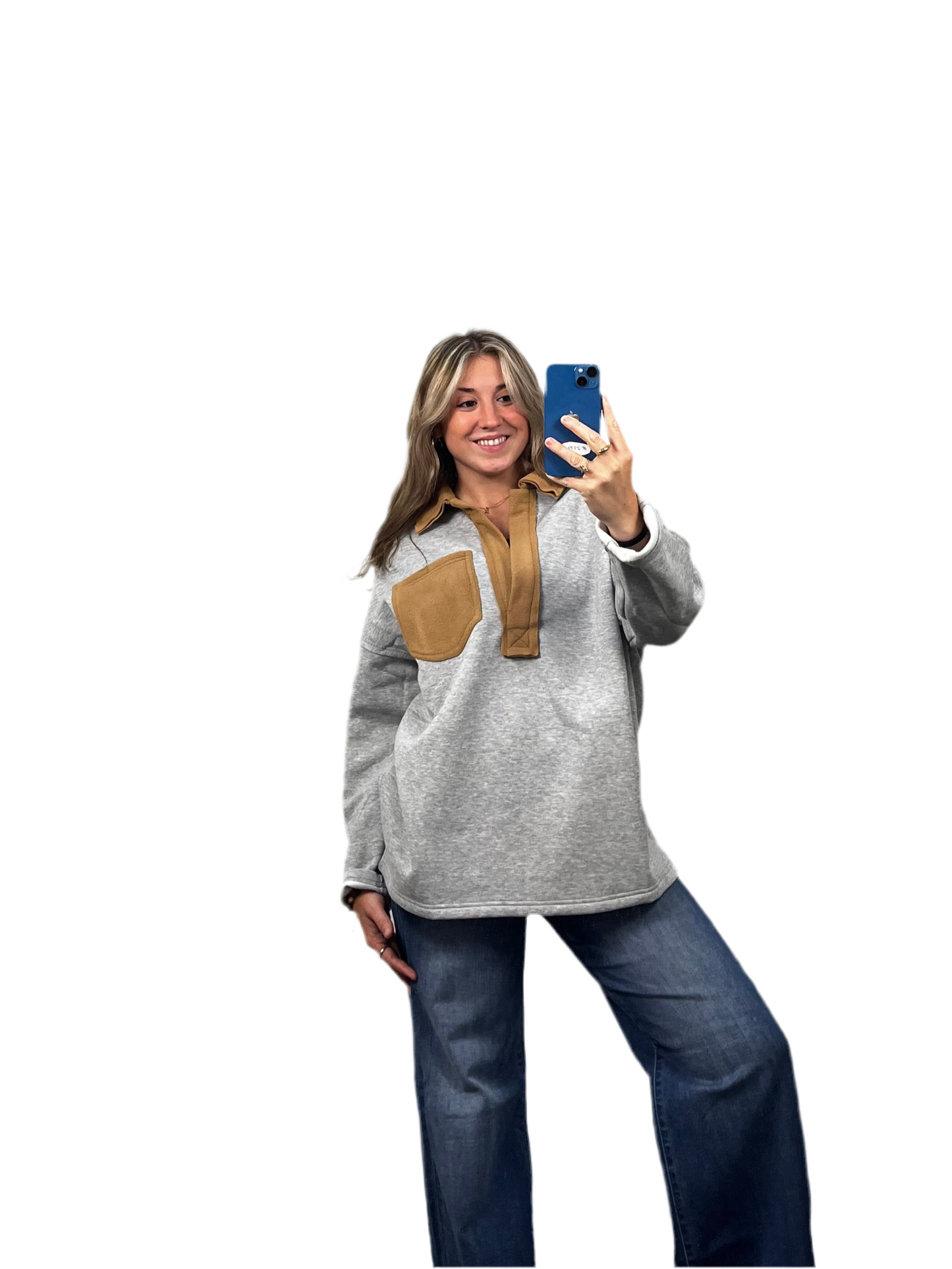 Color Block Over Sized Pull over