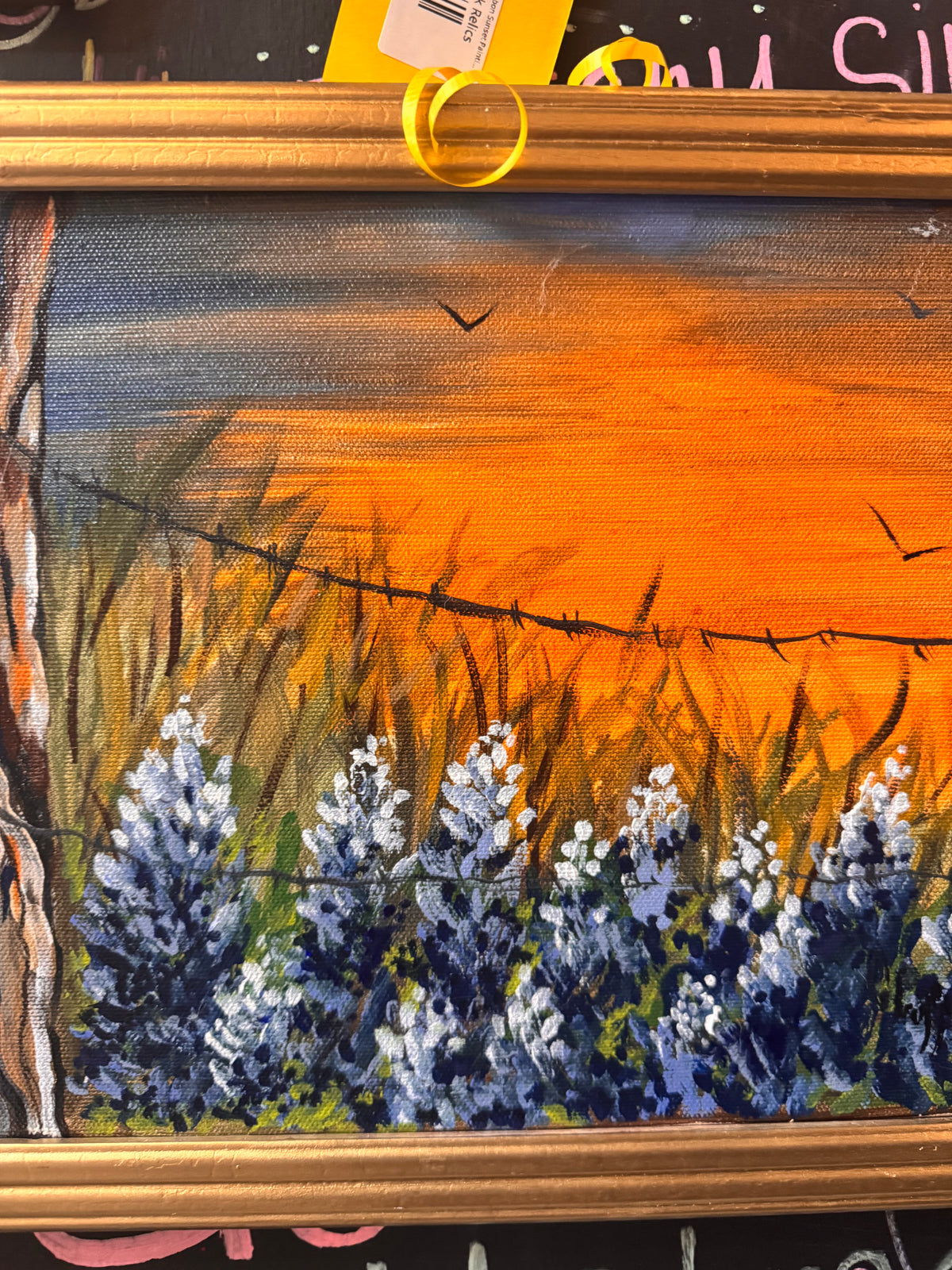 Original Hand-painted Bluebon Sunset Painting